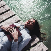 woman without anxiety self-calming